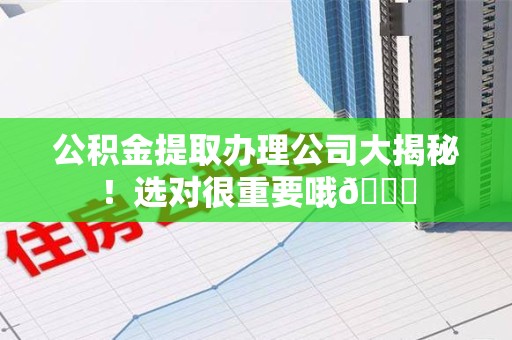 梅列公积金提取办理公司大揭秘！选对很重要哦😎