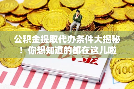 梅列公积金提取代办条件大揭秘！你想知道的都在这儿啦